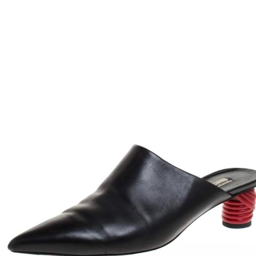 Balenciaga RARE shoes pointed toe heel wrapped red ribbon moles slip on …